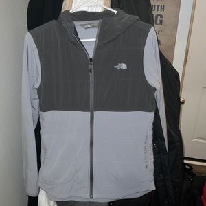 The North Face Quilted Color Block Hooded Gray Womens  Mountain Sweatshirt